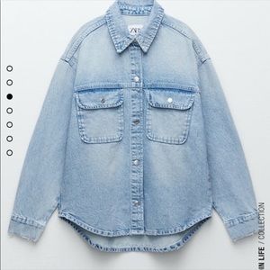 Zara denim jean shirt jacket